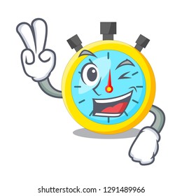 Two finger isolated stopwatch with in the character
