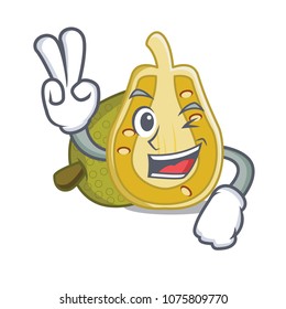 Two finger jackfruit character cartoon style