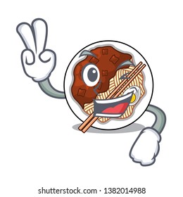 Two finger jajangmyeon in the a cartoon shape