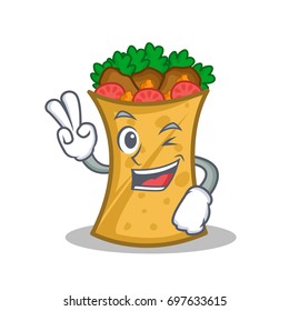 Two finger kebab wrap character cartoon