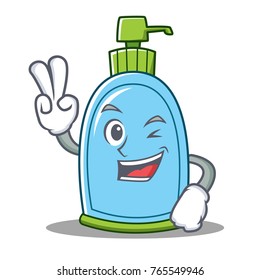 Two finger liquid soap character cartoon