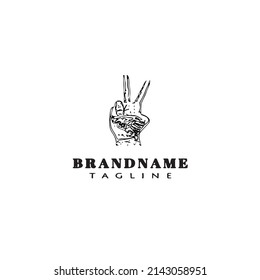 diseño de icono de plantilla de logotipo de dos dedos
