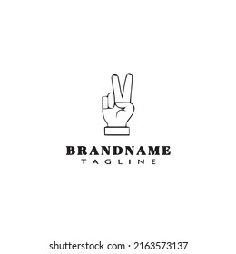 two finger logo template icon design modern vector illustration
