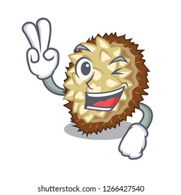 Two finger marang fruit in shape a cartoon