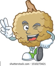Two finger marolo character mascot on white background