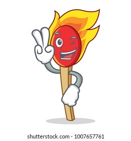 Two finger match stick character cartoon