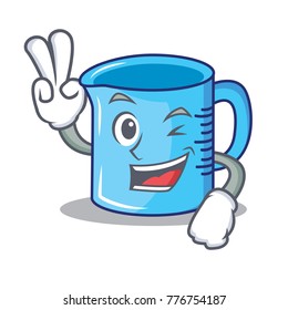 Two finger measuring cup character cartoon