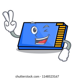 Two finger memory card character cartoon