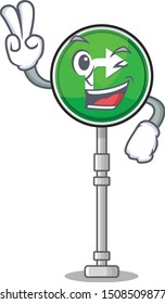 Two finger miniature turn right on cartoon table