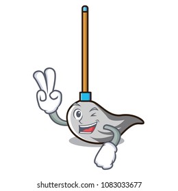 Two finger mop character cartoon style