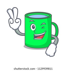 Two finger mug character cartoon style