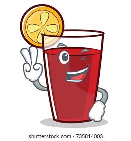 Two finger mulled wine character cartoon