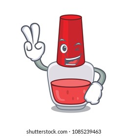 Two finger nail polish character cartoon