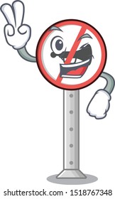 Two finger no honking with the mascot shape