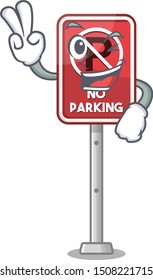 Two finger no parking isolated in the mascot