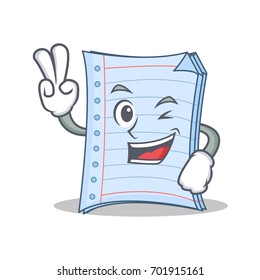 Two finger notebook character cartoon style