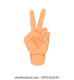 Two finger up or number count concept design vector illustration