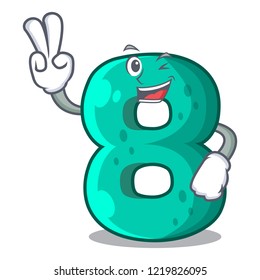Two finger number house eight the shaped character
