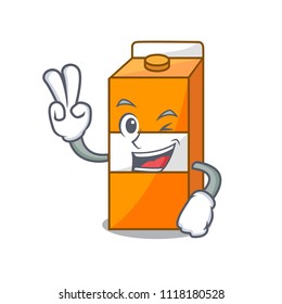 Two finger package juice character cartoon
