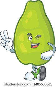 Two finger papaya fresh on the cartoon character