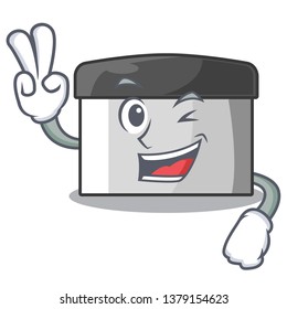Two finger pastry scraper isolated with the cartoon