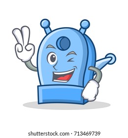 Two finger pencil sharpener character cartoon