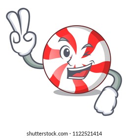 Two finger peppermint candy character cartoon