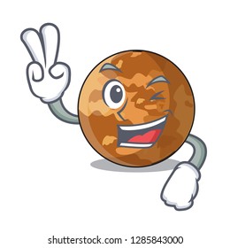 Two finger picture of a cartoon mercury planet