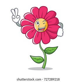 Two Finger Pink Flower Character Cartoon