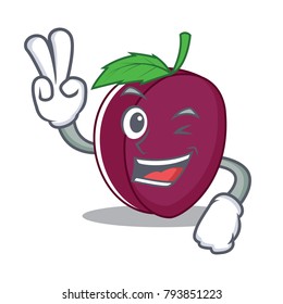 Two finger plum character cartoon style