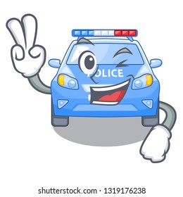 Two finger police car in the shape character