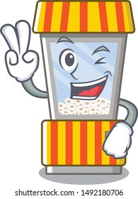 Two finger popcorn vending machine in a character