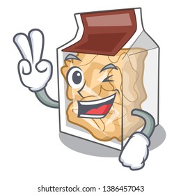 Two finger pork rinds in a cartoon jar