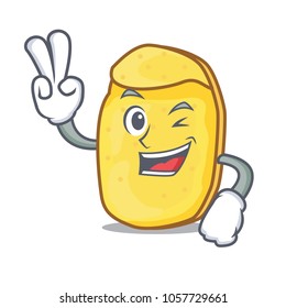 Two finger potato chips character cartoon