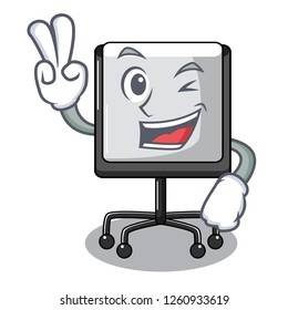 Two finger presentation board character in table blank