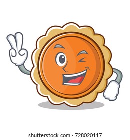Two finger pumpkin pie character cartoon