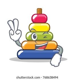 Two finger pyramid ring character cartoon