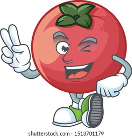 Two finger rare velvet apple with character mascot