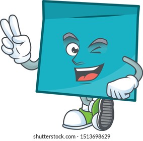Two finger rectangle sticker paper character for company note