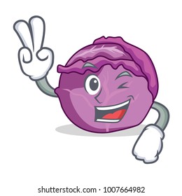 Two finger red cabbage character cartoon