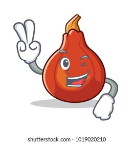 Two finger red kuri squash character cartoon