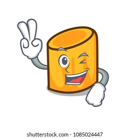 Two finger rigatoni character cartoon style