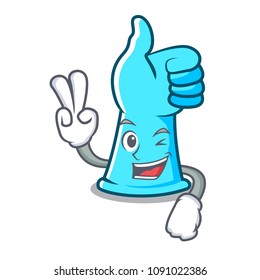 Two finger rubber gloves character cartoon