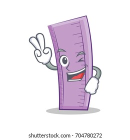 Two finger ruler character cartoon design