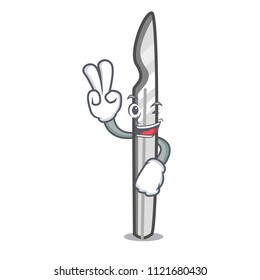 Two finger scalpel character cartoon style
