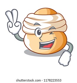 Two finger semla sweet cream easter buns character