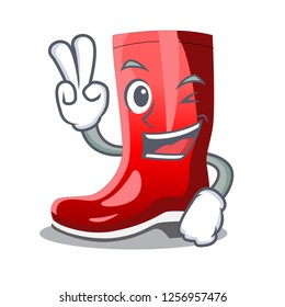 Two finger single of boots isolated on mascot