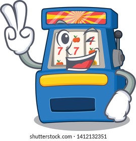 Two finger slot machine isolated in the character