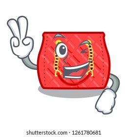 Two finger small shoulder bag quilted by cartoon