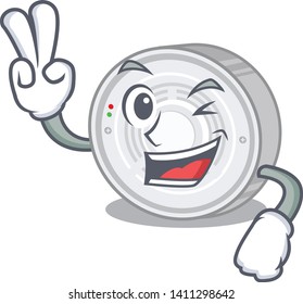 Two finger smoke detector isolated with the mascot